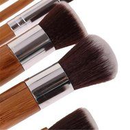 ShungHO 11pcs Bamboo Handle Cosmetic Makeup Brush Set Perfect for Use as Concealer Brush, Contour Brush, Cosmetic... N6