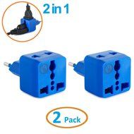 Yubi Power 2 in 1 Universal Travel Adapter with 2 Universal Outlets - Built in Surge Protector - 3 Pack - Black... N56