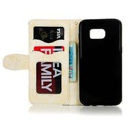 S7 Edge Case,Samsung Galaxy S7 Edge Case - Badalink 3D Embossed Flower Wallet Magnetic Flip Cover PU Leather Kickstand... N14