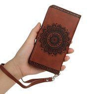S7 Edge Case,Samsung Galaxy S7 Edge Case - Badalink 3D Embossed Flower Wallet Magnetic Flip Cover PU Leather Kickstand... N15