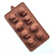 Always Your Chef 6-Cavity MINI Silicone Candy Molds &amp; Chocolates Molds,Lion/Bear/Hippo Shaped, Random Color