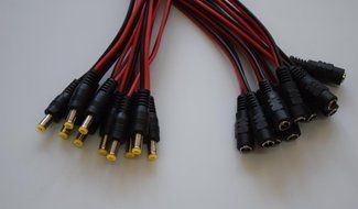 Boundto&reg; new 10pack 10 inch(30cm)2.1 x 5.5mm DC Power Pigtail MALE+2.1 x 5.5mm DC Power Pigtail Female