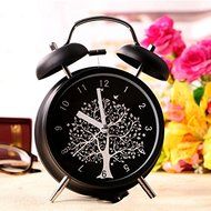 Surborder Shop 4 inch Twin Bell Analog Alarm Clock Loud Alarm Clock- Tree N2