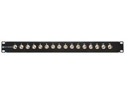 16 Port Fully Loaded BNC Coaxial Patch Panel - 1U
