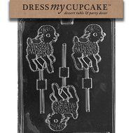 Dress My Cupcake Chocolate Candy Mold, Lamb Lollipop, Easter