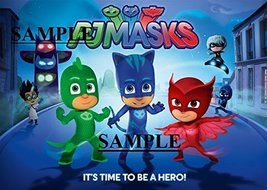PJ Mask Owlette, Catboy, Gecko, Luna Girl &amp; Romeo Image 1/4 Frosting Sheet Edible Cake Picture Topper