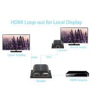 ESYNiC 60m HDMi Ethernet Network Extender 1080P HDMi HDTV Extender with 2 Port HDMI Splitter Loop Over Single...