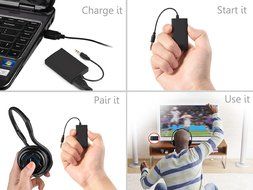 AnnBully Bluetooth Transmitter, Portable Wireless Transmitter/Stereo Audio Output, High-Fidelity Music Adapter... N5