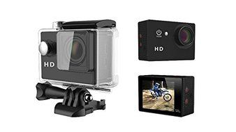 HD Sports Action Camera 120&deg;2G2P Wide-angle Lens USB2.0 Waterproof Housing and Accessories(11 Items) black
