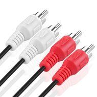 TNP 2RCA Stereo Audio Cable (50 Feet) - Dual Composite RCA Male Connector M/M 2 Channel (Right and Left) (Red... N6