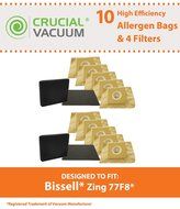 10 Bissell Zing Bags &amp; 4 Filters Fit Zing 22Q3 Series Vacuum Cleaner &amp; Total Home Cleaning Canister, Compare to...