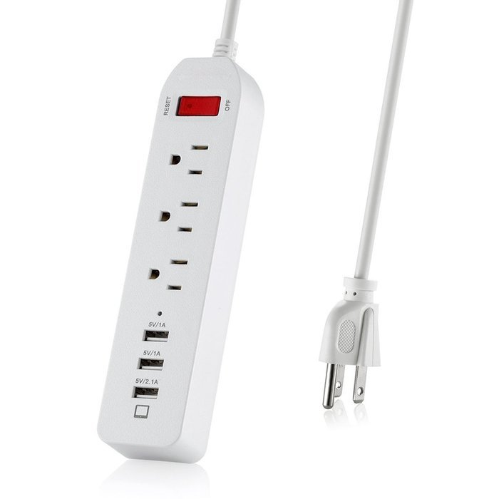 Power Strip, JBonest 1250W 10A 3 USB Ports with 3 Outlet Surge Protector Charging Ports Station Mini Power Strip...