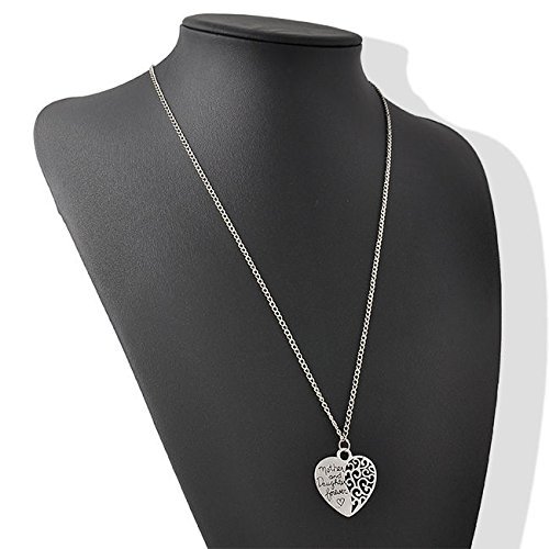 Mother and Daughter Forever Best Mom Gift Love Heart Pendant Necklace Chain New N3