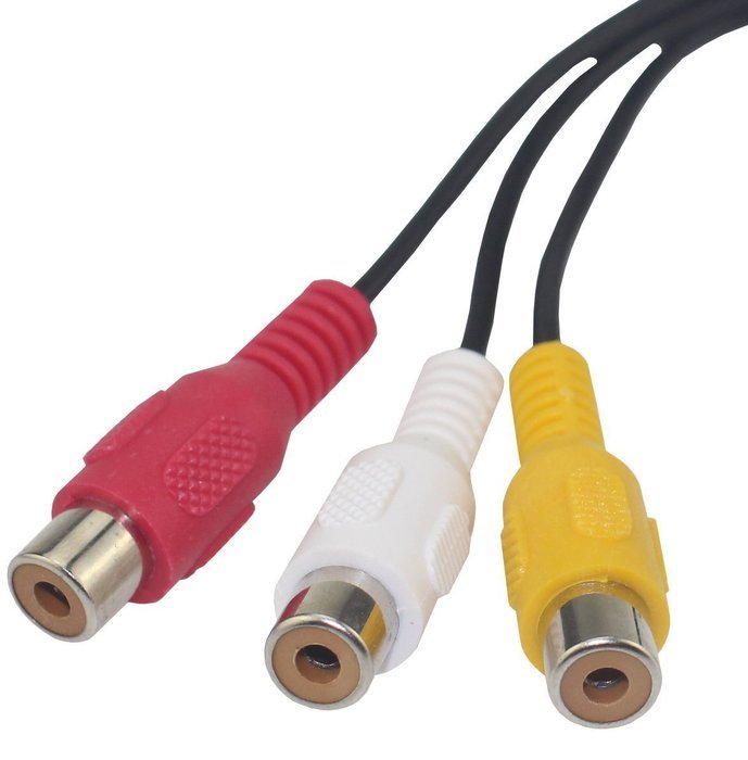 [Benly-15] 1/8" 3.5mm to 3-rca Female Composite Camcorder Video Cable - Right Angle to 3- Straight Female AV Jack...