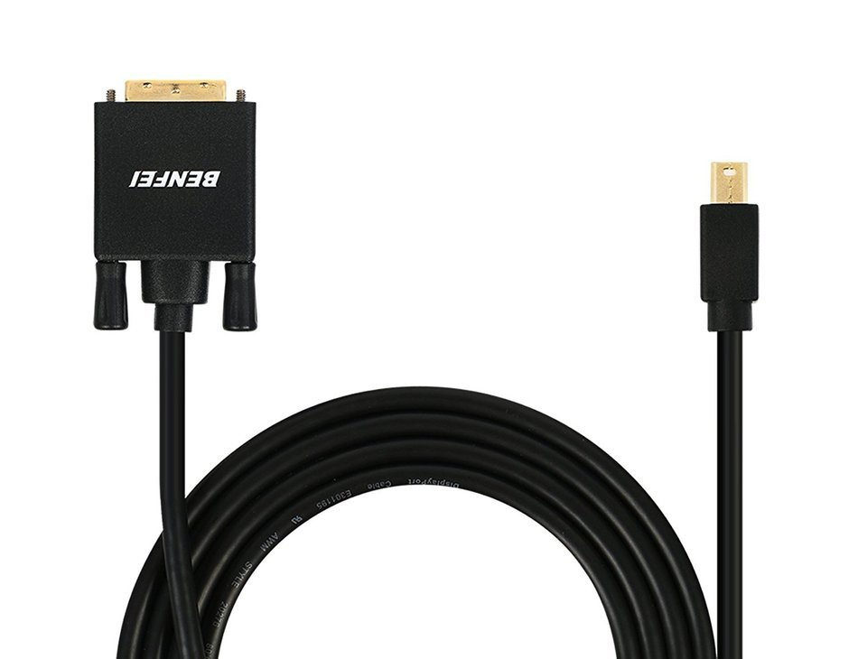 Mini DisplayPort to DVI 6 Feet Cable, Benfei Mini Dp Display Port to DVI Cable Male to Male Gold-plated Cord for...