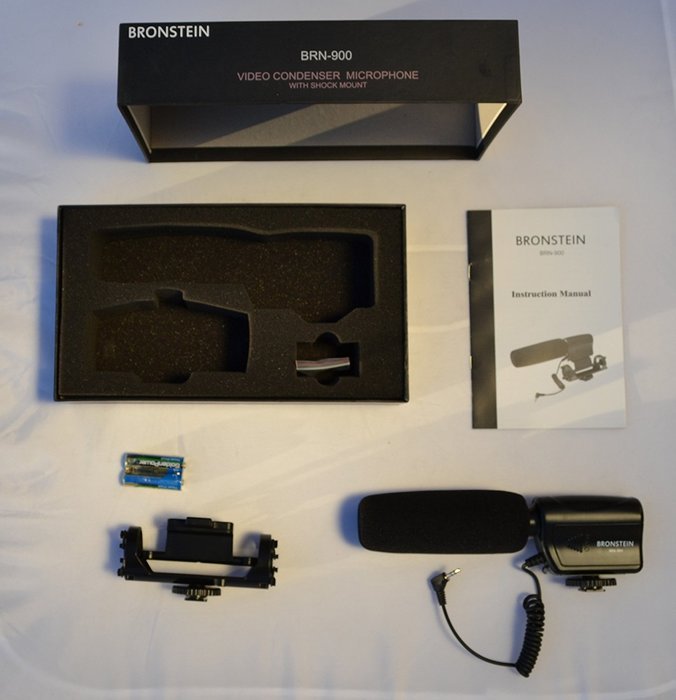 BRONSTEIN BRN 900 (HD Audio w/Noise Redux) Video Microphone with Rubber Shockmount N5