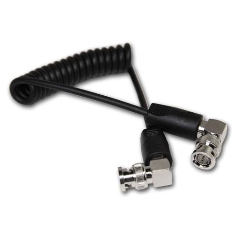 CineCoil BNC to BNC 10" Right Angle Coil Based HD-SDI Cable, 30AWG Gauge