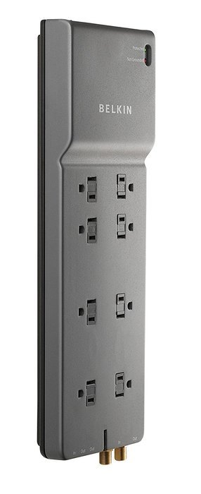 Belkin 6-Outlet Power Strip Surge Protector with 6-Foot Power Cord, 600 Joules (BSE600-06BLK-WM) N9