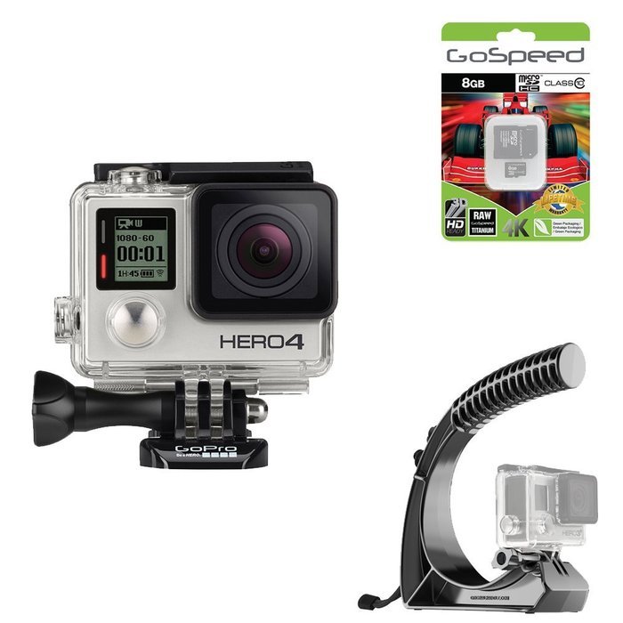 GoPro Hero4 Hero 4 12MP Full HD 4K 30fps 1080p 120fps Built-In Wi-Fi Waterproof Wearable Camera Black Adventure... N120
