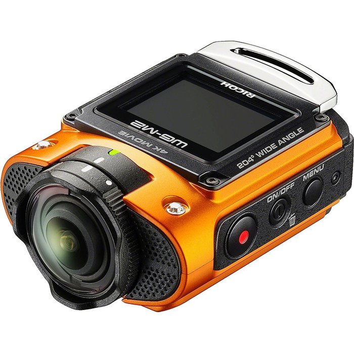 Ricoh WG-M2 Wi-Fi 4K Ultra HD Video Action Camera Camcorder (Orange) with Bike & Suction Cup Mounts + 32GB + Battery... N2