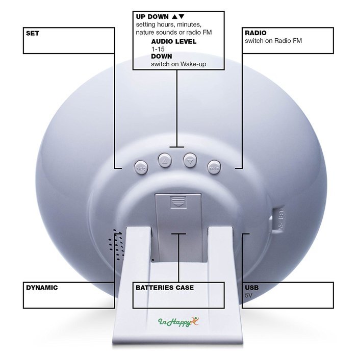 Alarm Clock Radio Wake-Up Light with Sunrise Simulation Nature Sounds Touch Lamp Control Radio FM In Happy Laughing... N2