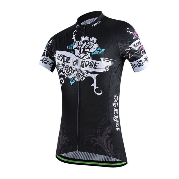 Ophelia Women Short Sleeve Cycling Jersey Pant Set+arm Sleeves(Skull,S) N14