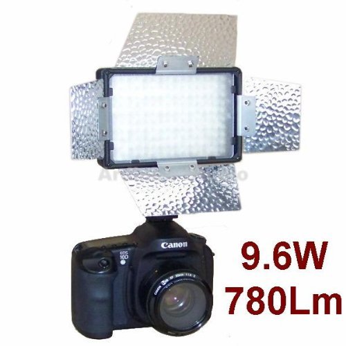 Pro Camera Continuous LED Light with Barndoor for Sony Alpha A230, A200, A330, A350, A380, A230l, A200k, Ka850...