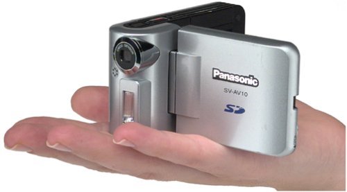 Panasonic SVAV10 MPEG4 e-Wear Digital Camcorder w/ Still Mode/MP3/Voice Recording & 64MB SC Card (Silver) (Discontinued... N5