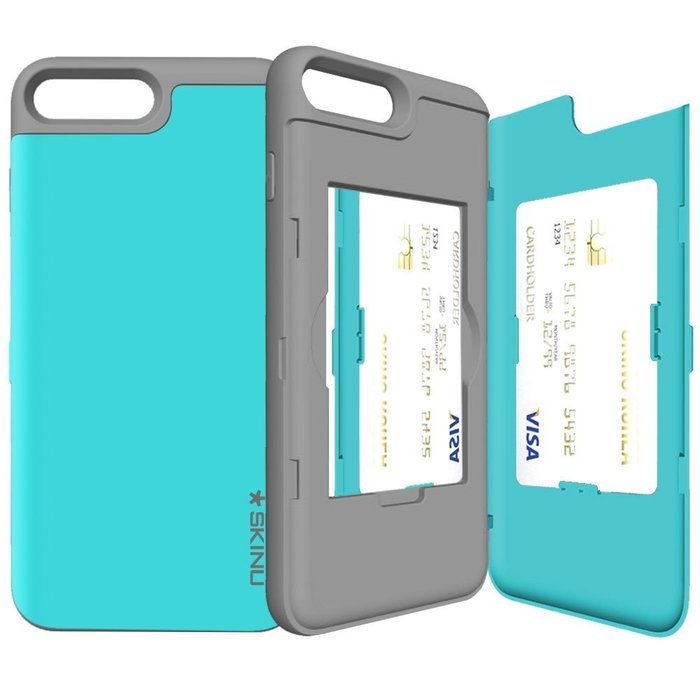 iPhone 7 Plus Case, SKINU [EUREKA] [Metal Slate] [Shockproof] [Dual Layer] [Card Slot] [Drop Protection] [Wallet... N16