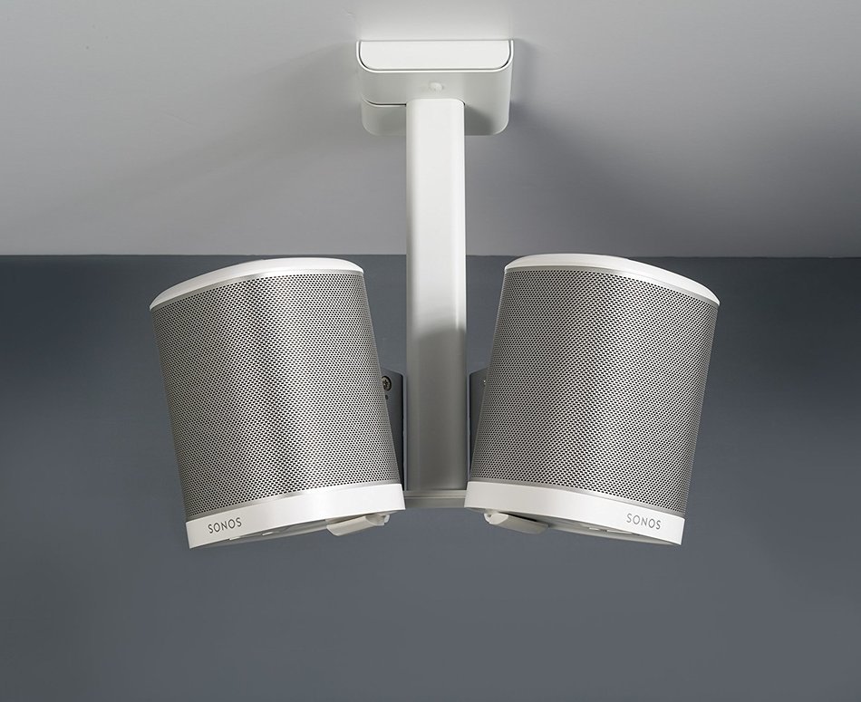 Flexson Double Ceiling Mount for a pair of Sonos Play:1 Speakers (White) N3