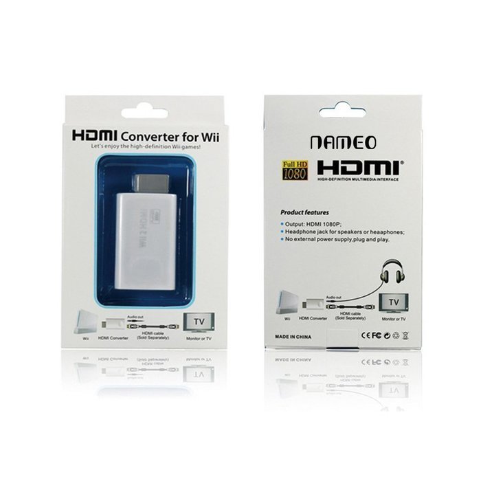 NAMEO Wii to HDMI Adapter Converter Wii2HDMI Support 1080P 720P 3.5mm Audio Video Output - Supports All Wii Display... N15