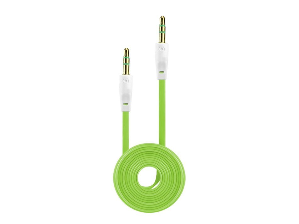 3.4 FT Audio Cable for Apple and Android Smartphones/Tablets/MP3 Players &ndash; Tangle Free Flat Wire - 3.5mm Gold... N2