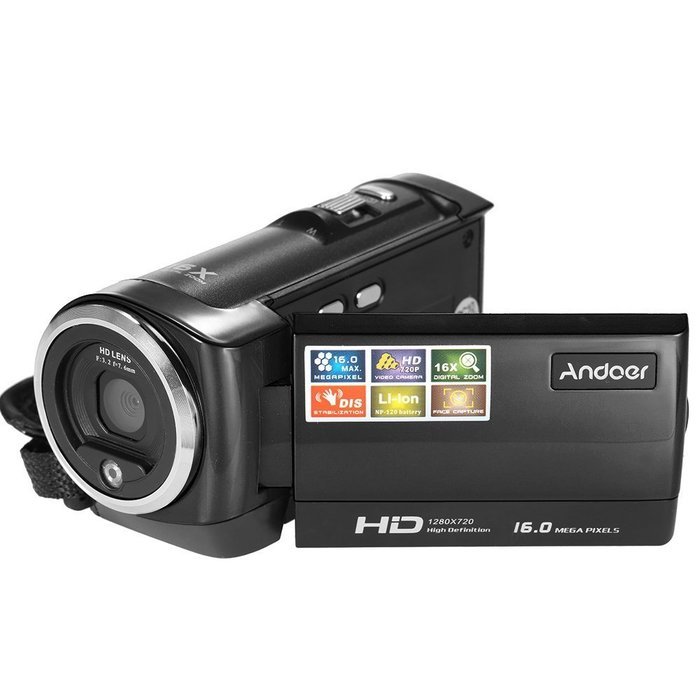 Andoer hdv 107 digital video camcorder camera hd 720p 16mp dvr 2 7