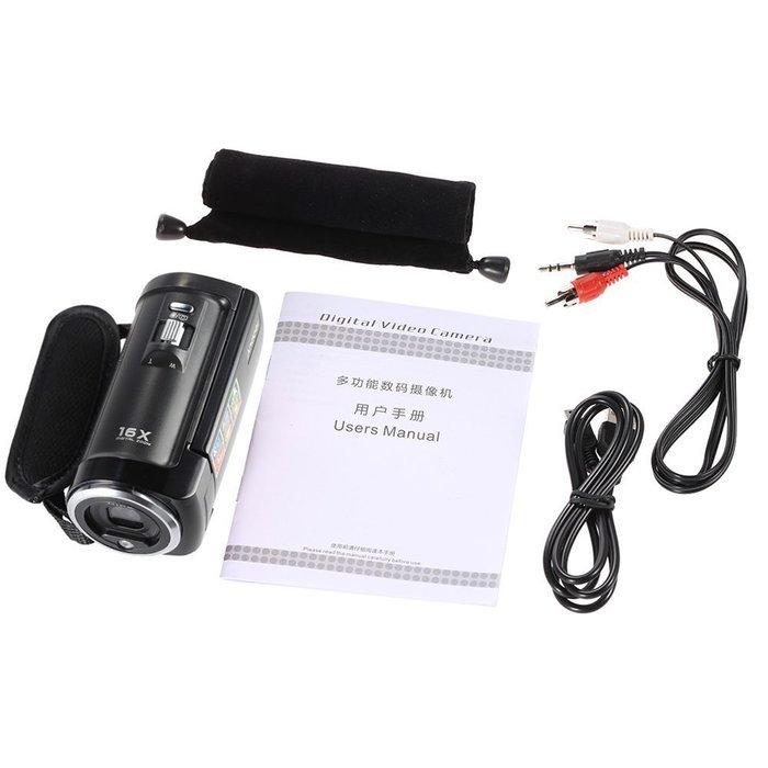 Andoer hdv 107 digital video camcorder camera hd 720p 16mp dvr 2 7