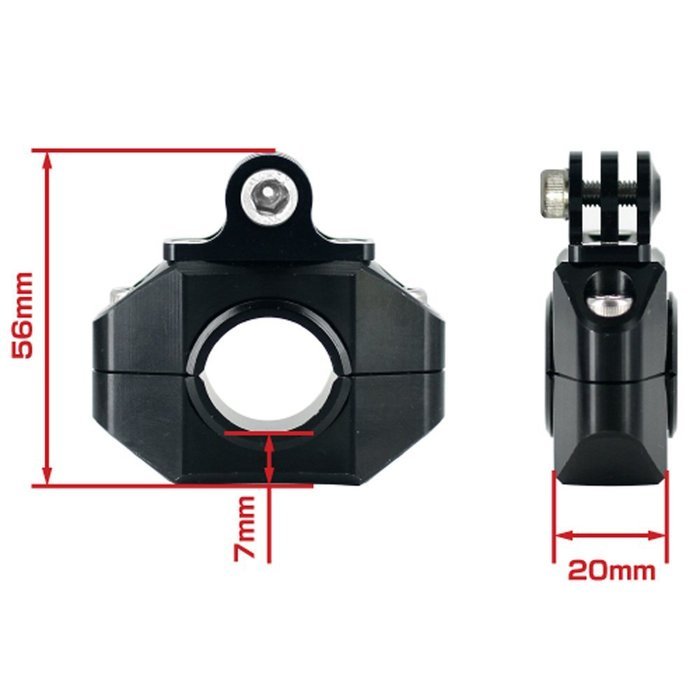 Rec-mounts&trade; Bike Bar Mount (22.2mm/25.4mm/26.0mm) (Rec-b21-gp(bk) for Gopro&reg; Camera N2