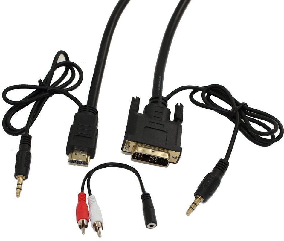 MyCableMart 6 ft HDMI/DVI-D w/3.5mm AUDIO Cable High Performance 28 AWG Gold Plated
