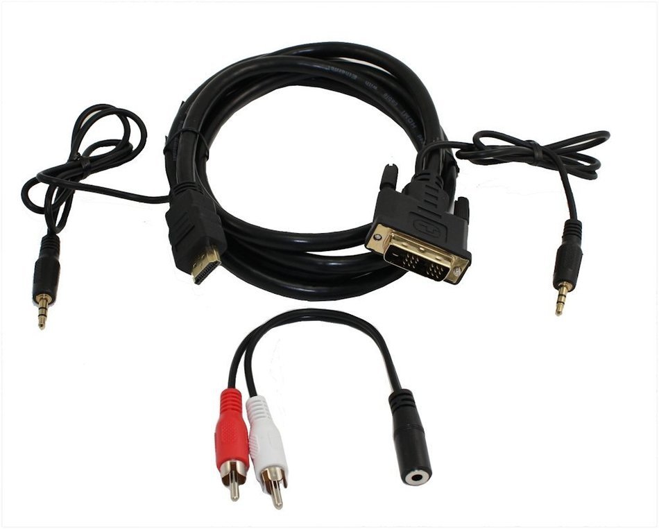 MyCableMart 6 ft HDMI/DVI-D w/3.5mm AUDIO Cable High Performance 28 AWG Gold Plated N2