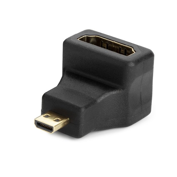 Aurum Cables Right Angle L Shape HDMI Male to HDMI Female Adapters - Black - Pack of 5 + 3 Cable Ties N2