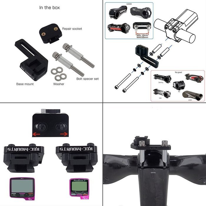 Rec-mounts&trade; SRM onry Computer mount Bolt Clamp type[SRM-BOLT]for Power Meter PowerControl8(PC8) PowerControl7(...