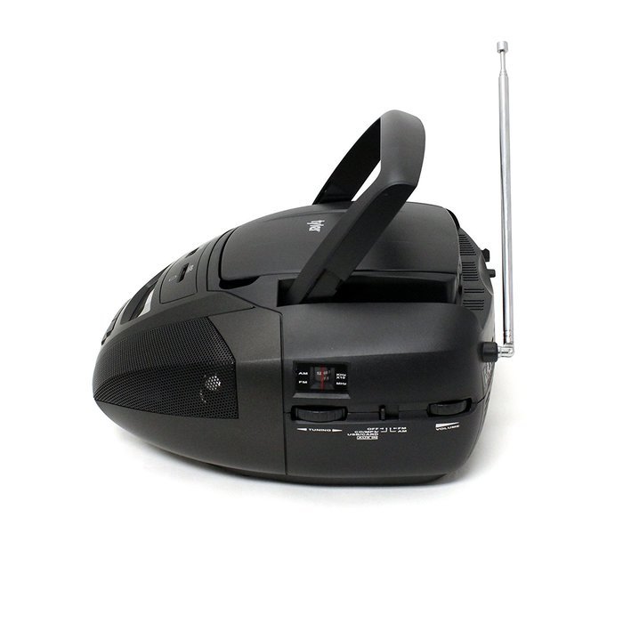 Tyler Portable Stereo MP3/CD Boombox Player TAU102-BK with Mega Bass Sound, Text Display, AM/FM Stereo, USB/SD...