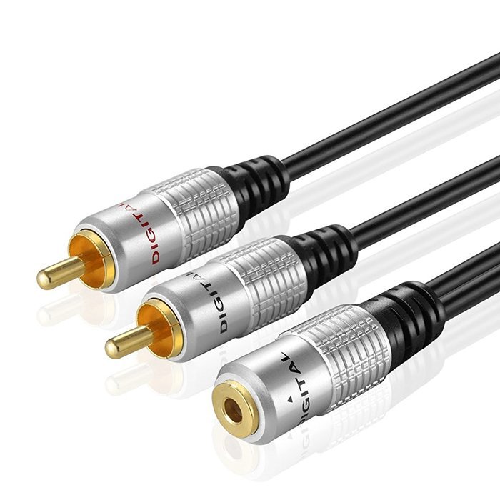 TNP Premium 3.5mm to RCA Male Audio Cable (15FT) Bi-Directional Female to Male Converter AUX Auxiliary Headphone... N2
