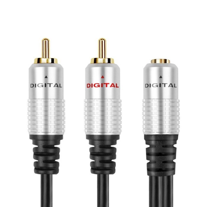 TNP Premium 3.5mm to RCA Male Audio Cable (15FT) Bi-Directional Female to Male Converter AUX Auxiliary Headphone... N3