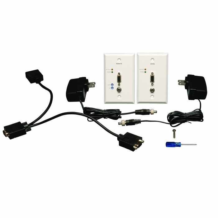 Tripp Lite VGA over Cat5 / Cat6 Extender, Transmitter and Receiver with EDID Copy, 1920x1440 at 60Hz(B130-101-2)