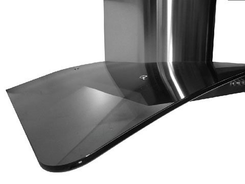 Range Hood Wall Mount Curved Tinted Glass Stainless Steel KA-148-28" NT AIR. Made in Italy. N3