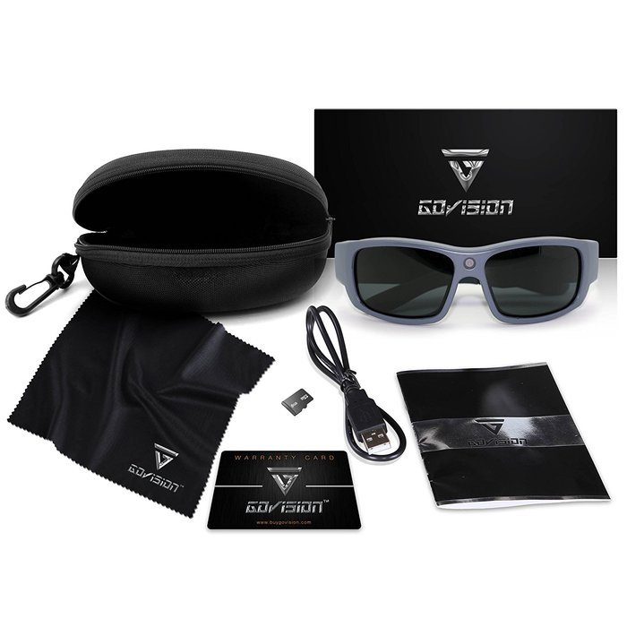 GoVision Pro 2 1080p HD Video/ Audio +15MP Camera Recording HHands-Free Sunglasses w/ UV Polarized lenses (includes...