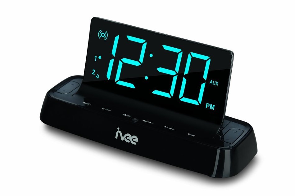 Ivee Interactive Talking iv2b Flex Digital Voice-Activated Alarm Clock with FM Radio (Black)
