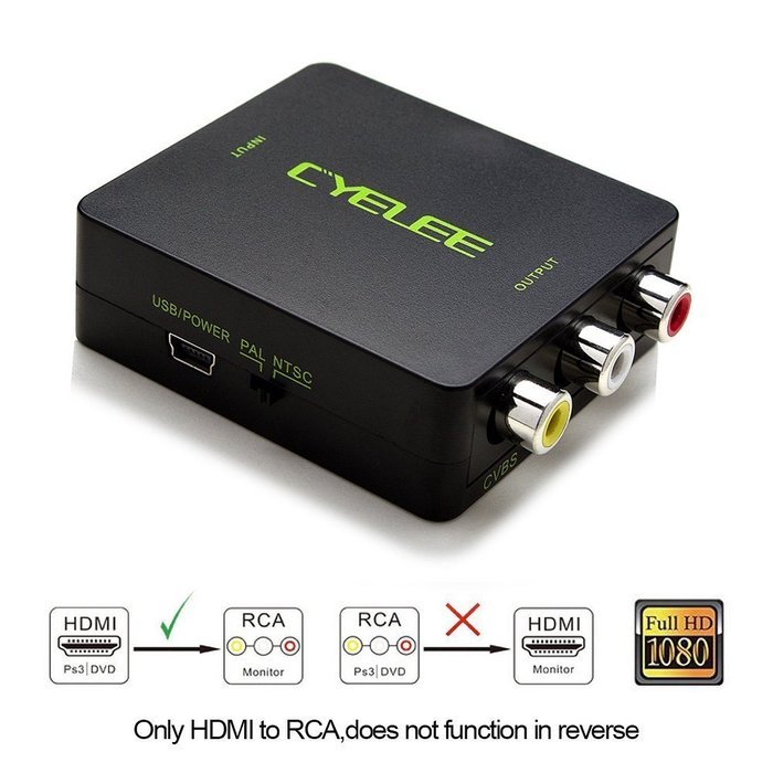 CYELEE HDMI to AV RCA CVBS Converter N10