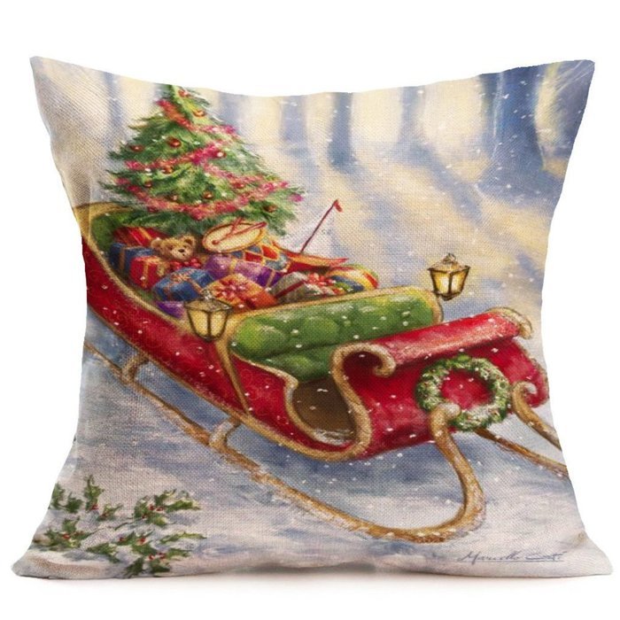Pillow Cover,Haoricu Vintage Christmas Cartoon Smowman Penguin Sofa Bed Home Decoration Festival Pillow Case Cushion... N38