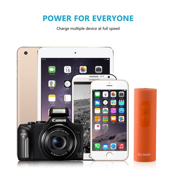 Uchoir Mini Portable Bluetooth Wireless Speakers, Waterproof Outdoor Speakers, 2200mAh Power Bank with LED Flashlight... N7