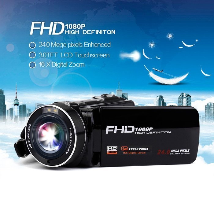 Video Camcorders, Celendi Portable Digital Camcorder DVR HD Max. 24.0 MP 1080P DV with 16X Zoom 3.0'' TFT LCD...